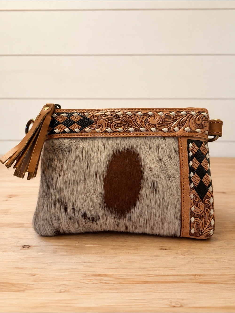 Genuine Cowhide Clutch/Crossbody Bag